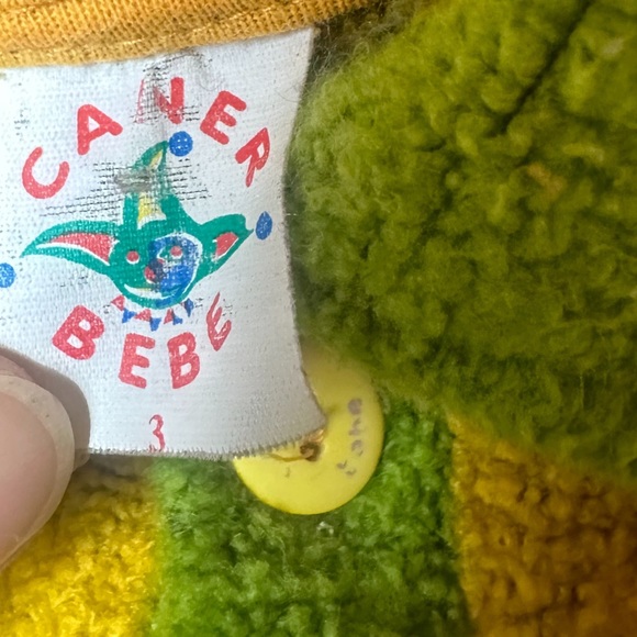 Vintage Toddler Caner Bebe Gold And Green Dog Long Sleeve Shirt Size 3 - Picture 11 of 12